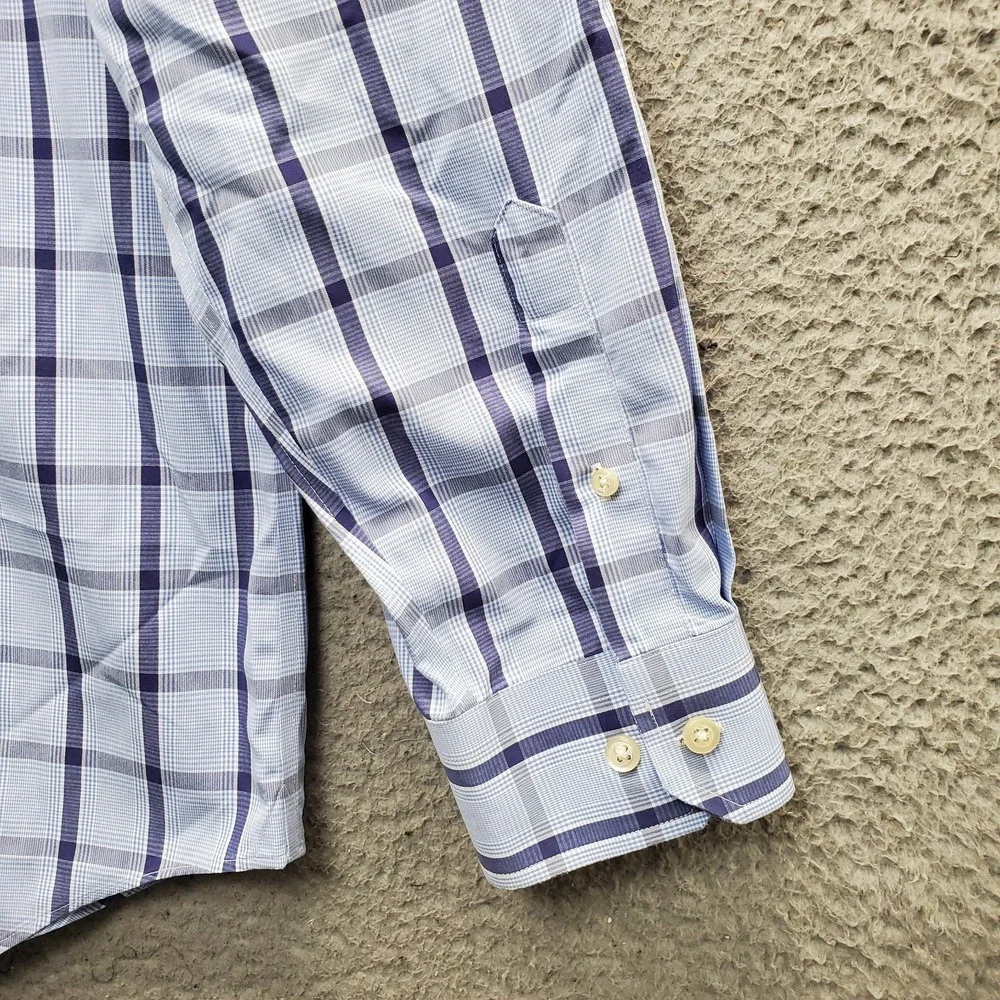 Banana Republic Shirt Men XL Multi Plaid Non-Iron Classic Fit Collared Button-Up